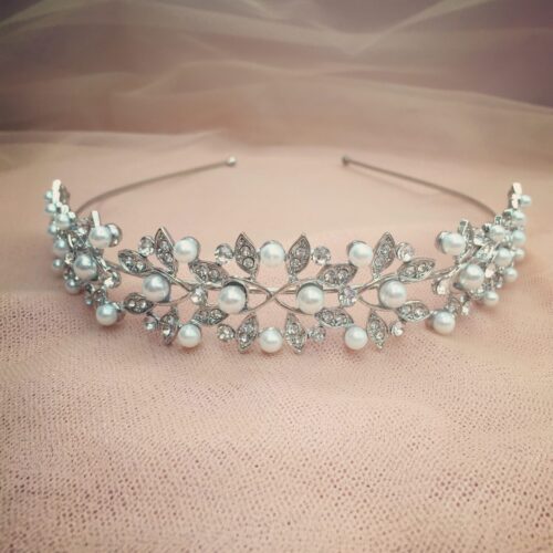 Elven Beauty Pearl and Crystal Bridal Headband
