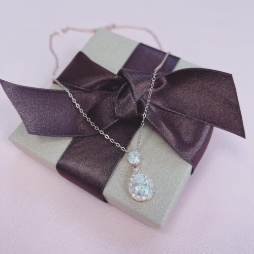 Club Classic Rose Gold Crystal Wedding Necklace