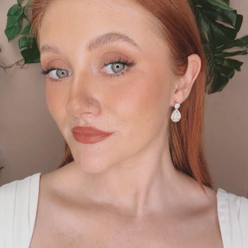 Club Classic Rose Gold Crystal Wedding Earrings