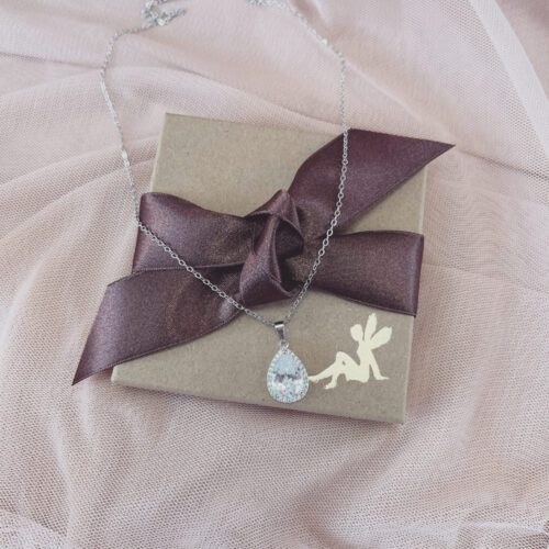 Jessica Silver Crystal Bridal Necklace