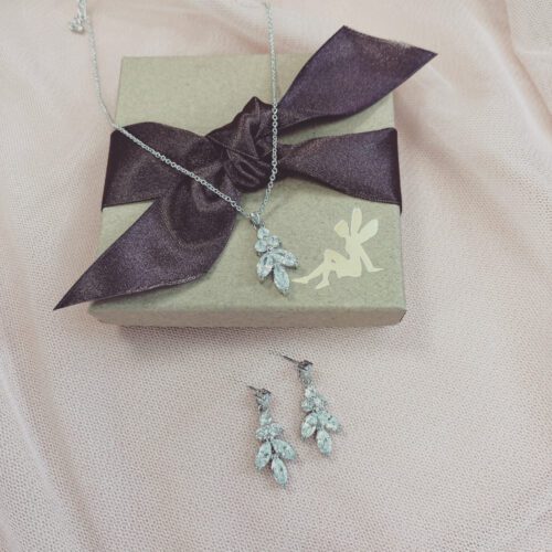 Lily Silver Crystal Bridal Jewellery Set