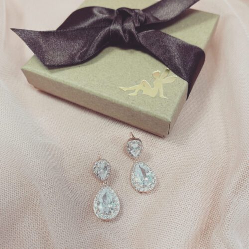 Such a Classic Rose Gold Crystal Wedding Earrings