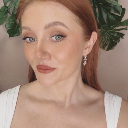 Fliss Rose Gold Pearl and Crystal Bridal Earrings